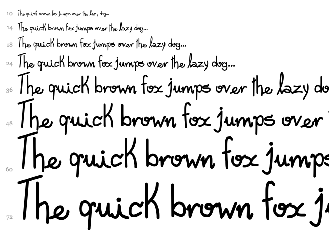 Freehand Written font waterfall